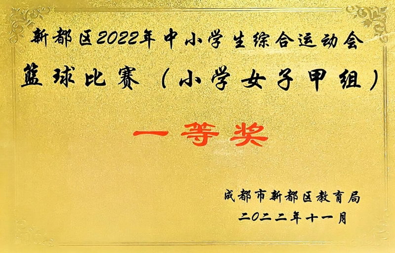[學校獲獎]2022年11月中小學生綜合運動會籃球比賽(小學女子甲組)：一等獎